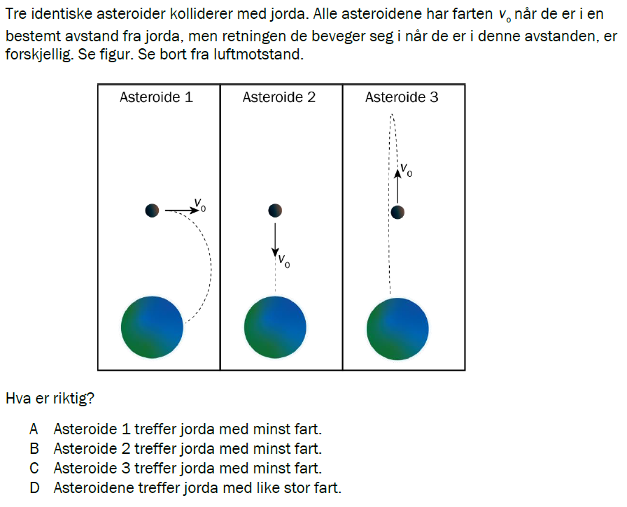 Flervalgsoppgave H24, oppgave 1h – Gravitasjon