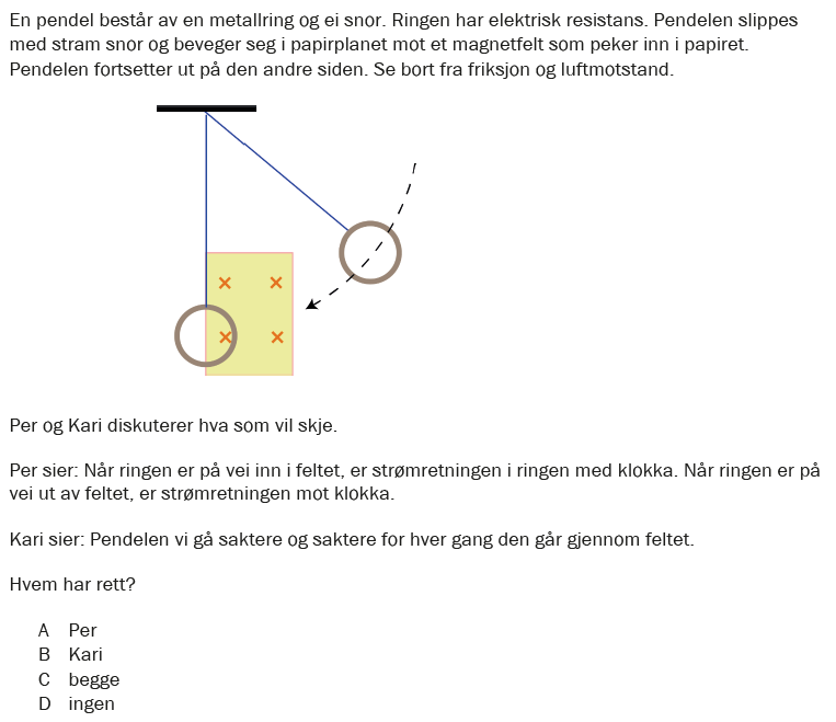 Flervalgsoppgave H25, oppgave 1o – Induksjon