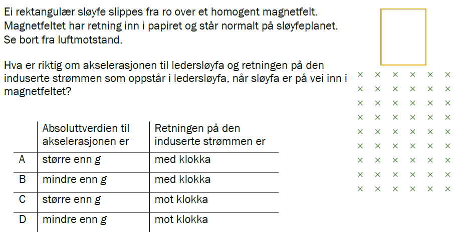 Flervalgsoppgave V25, oppgave 1p – Induksjon
