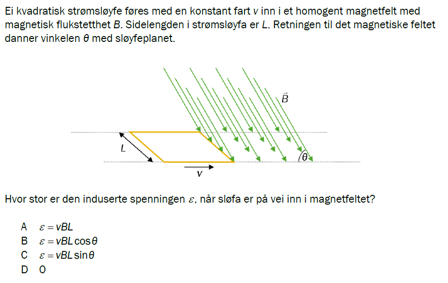 Flervalgsoppgave V25, oppgave 1q – Induksjon