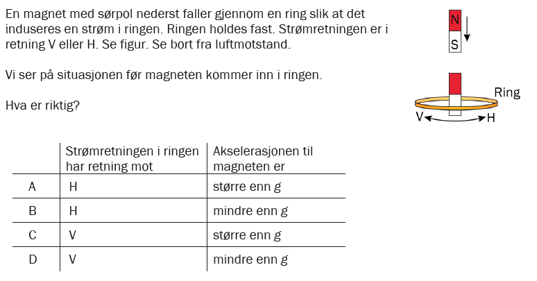 Flervalgsoppgave V26, oppgave 1o – Induksjon