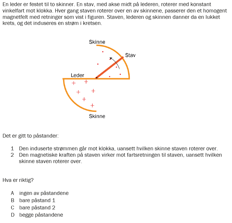 Flervalgsoppgave V26, oppgave 1p – Induksjon