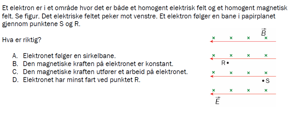 Flervalgsoppgave H23, oppgave 1l – Magnetisme