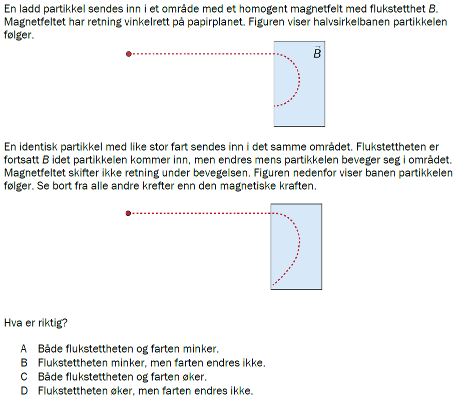 Flervalgsoppgave H24, oppgave 1n – Magnetisme