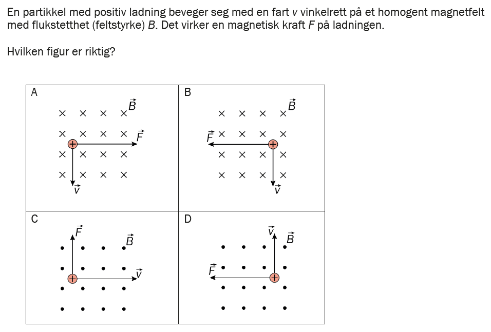 Flervalgsoppgave H25, oppgave 1l – Magnetisme