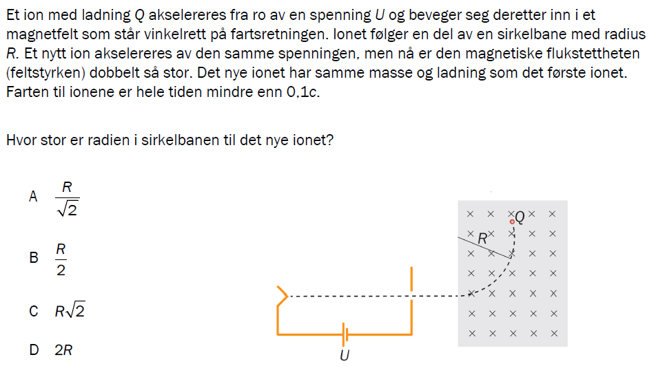 Flervalgsoppgave V24, oppgave 1l – Magnetisme