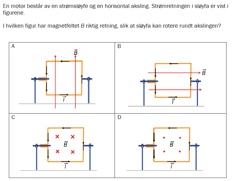 Flervalgsoppgave V26, oppgave 1n – Magnetisme