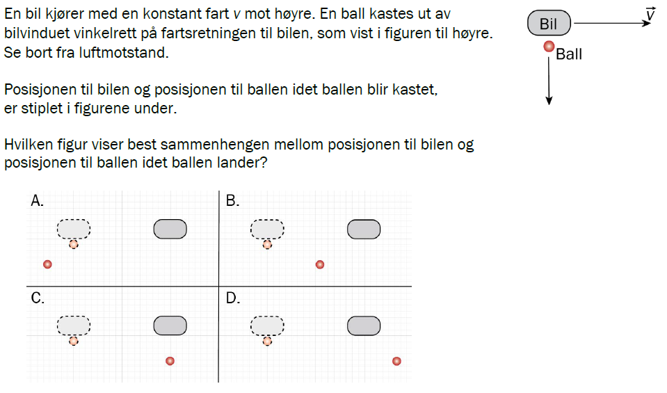 Flervalgsoppgave H23, oppgave 1c – Mekanikk