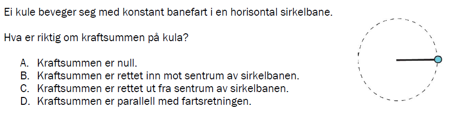 Flervalgsoppgave H23, oppgave 1f – Mekanikk