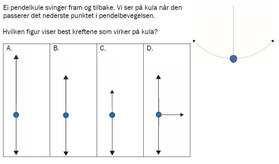 Flervalgsoppgave V23, oppgave 1d – Mekanikk