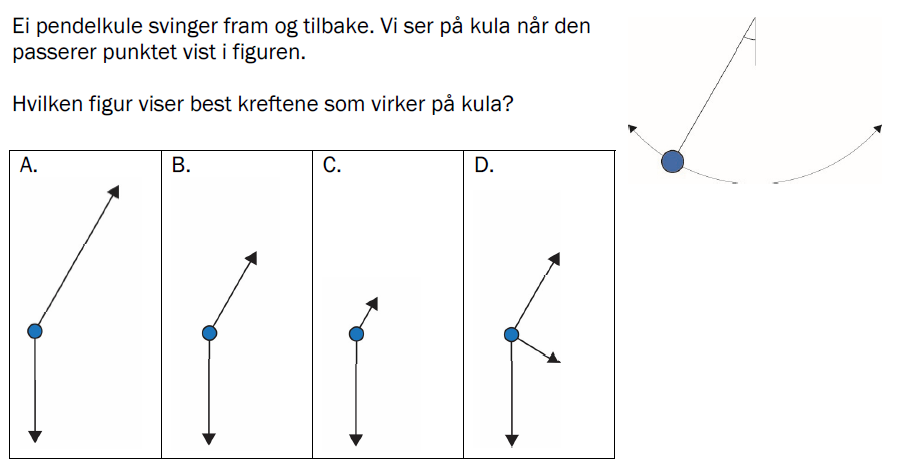 Flervalgsoppgave V23, oppgave 1e – Mekanikk