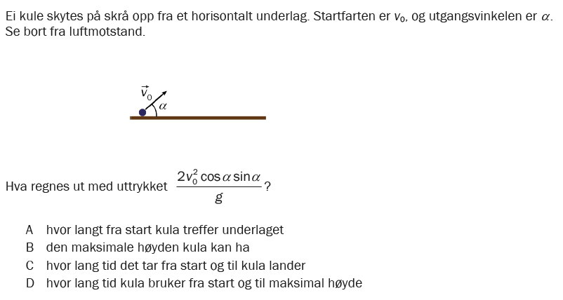 Flervalgsoppgave V26, oppgave 1i – Mekanikk