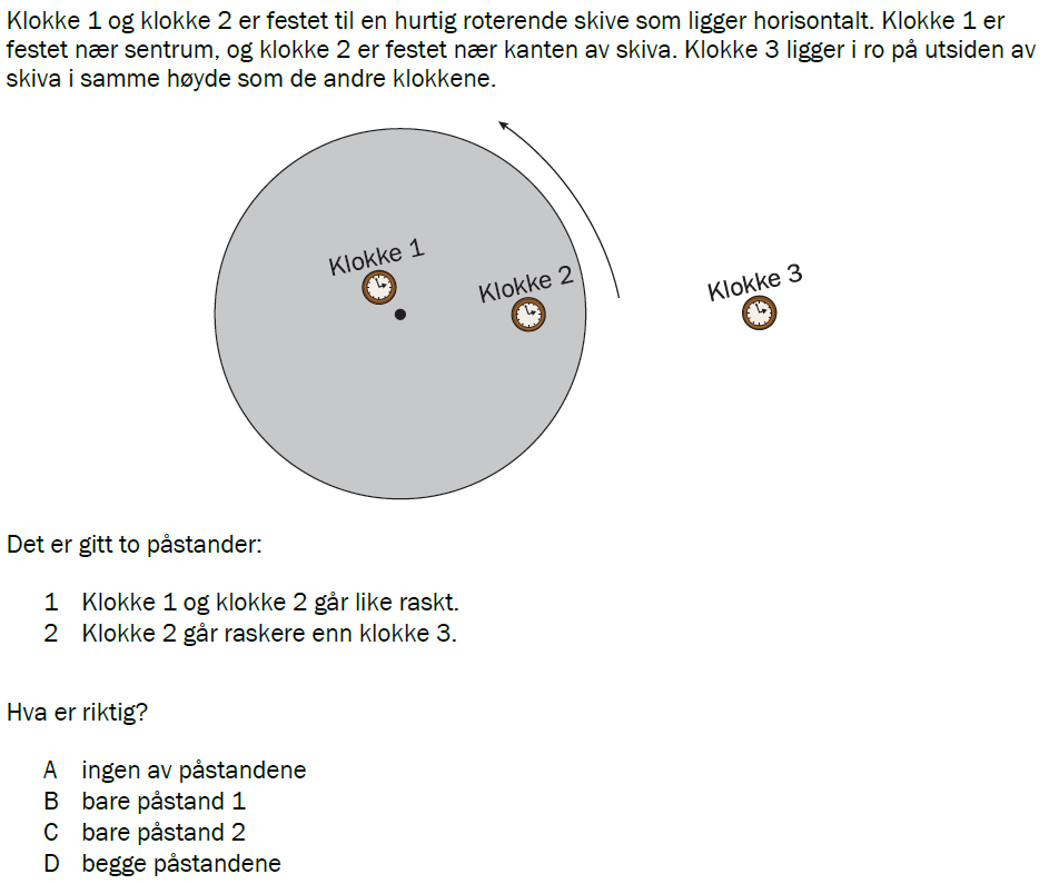 Flervalgsoppgave H24, oppgave 1r – Relativitet