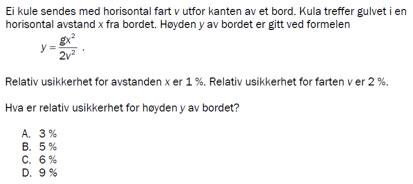 Flervalgsoppgave V23, oppgave 1a – Databehandling og usikkerhet